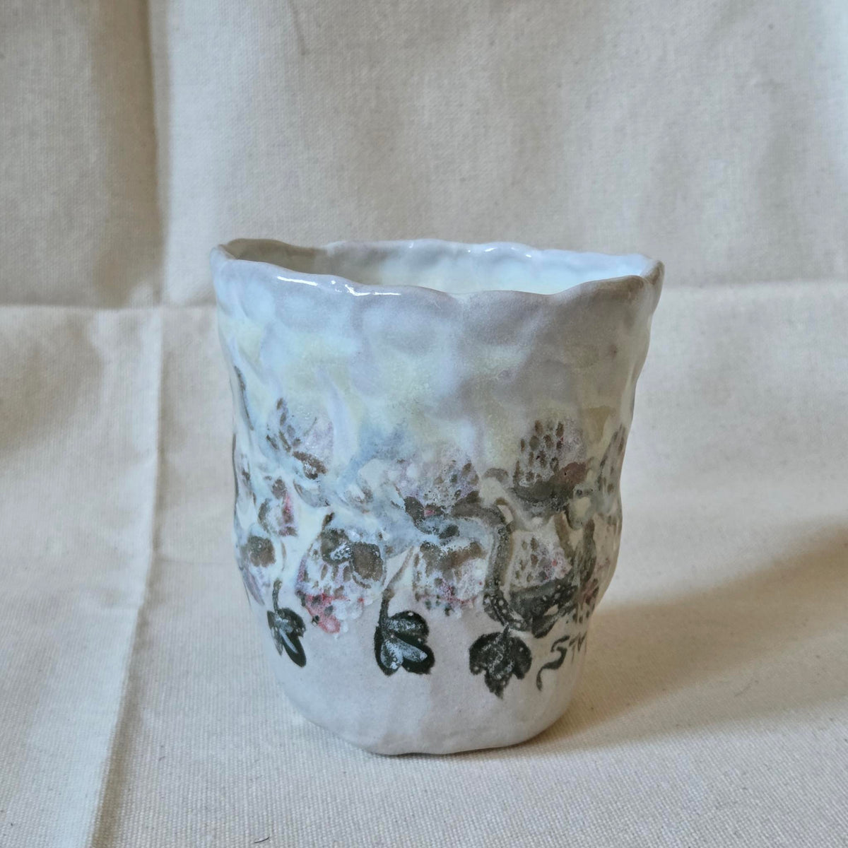 Coil-built Mug - Woodfired / Soda - Strawberry Season i