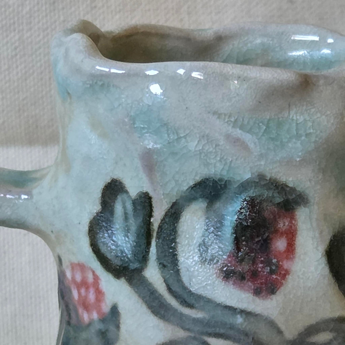 Coil-built Mug - Woodfired / Soda - Strawberry Season ii