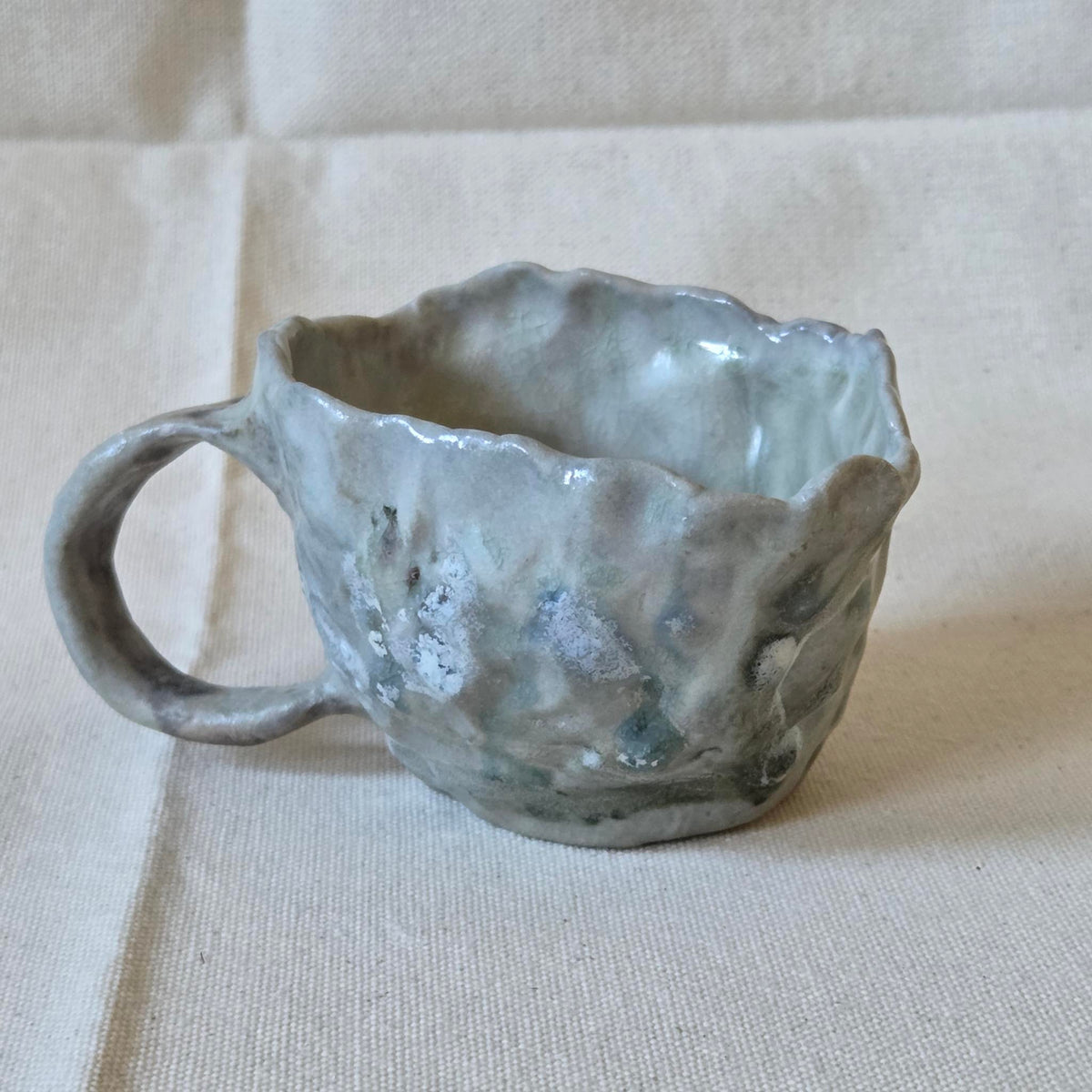 Coil-built Mug -  Woodfired / Soda - Tulip Teacup