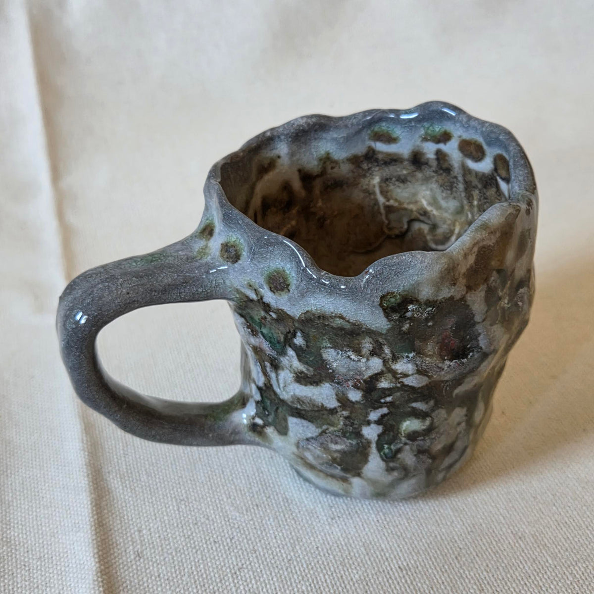 Coil-built Mug - Woodfired / Soda - Strawberry Season v