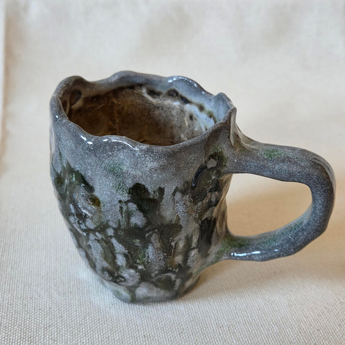 Coil-built Mug - Woodfired / Soda - Strawberry Season v
