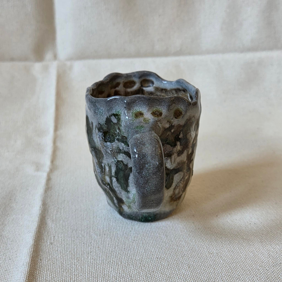 Coil-built Mug - Woodfired / Soda - Strawberry Season v