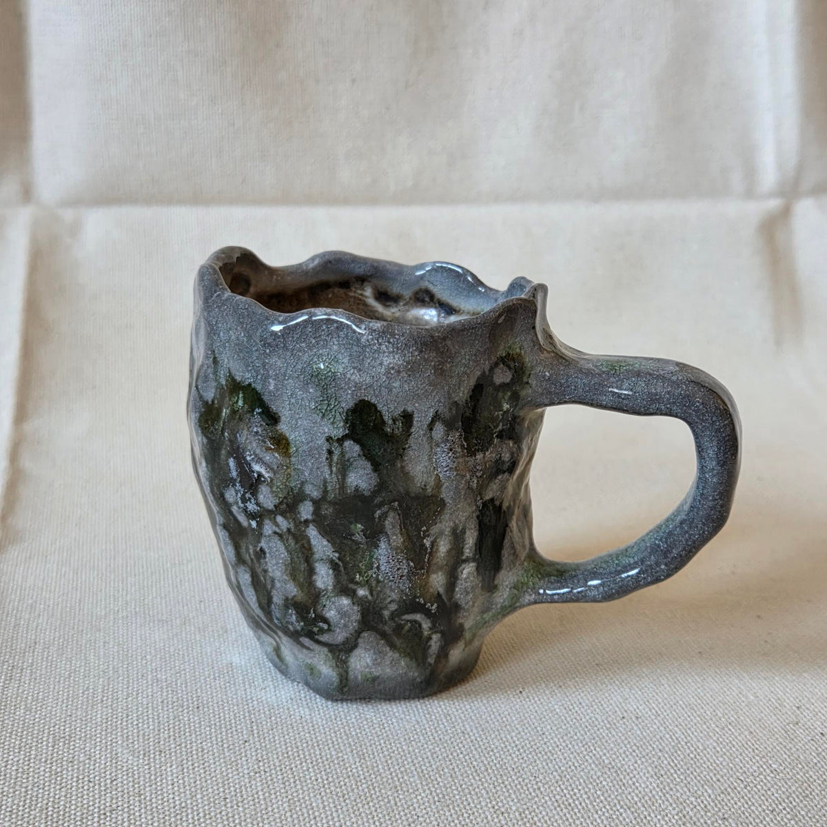 Coil-built Mug - Woodfired / Soda - Strawberry Season v