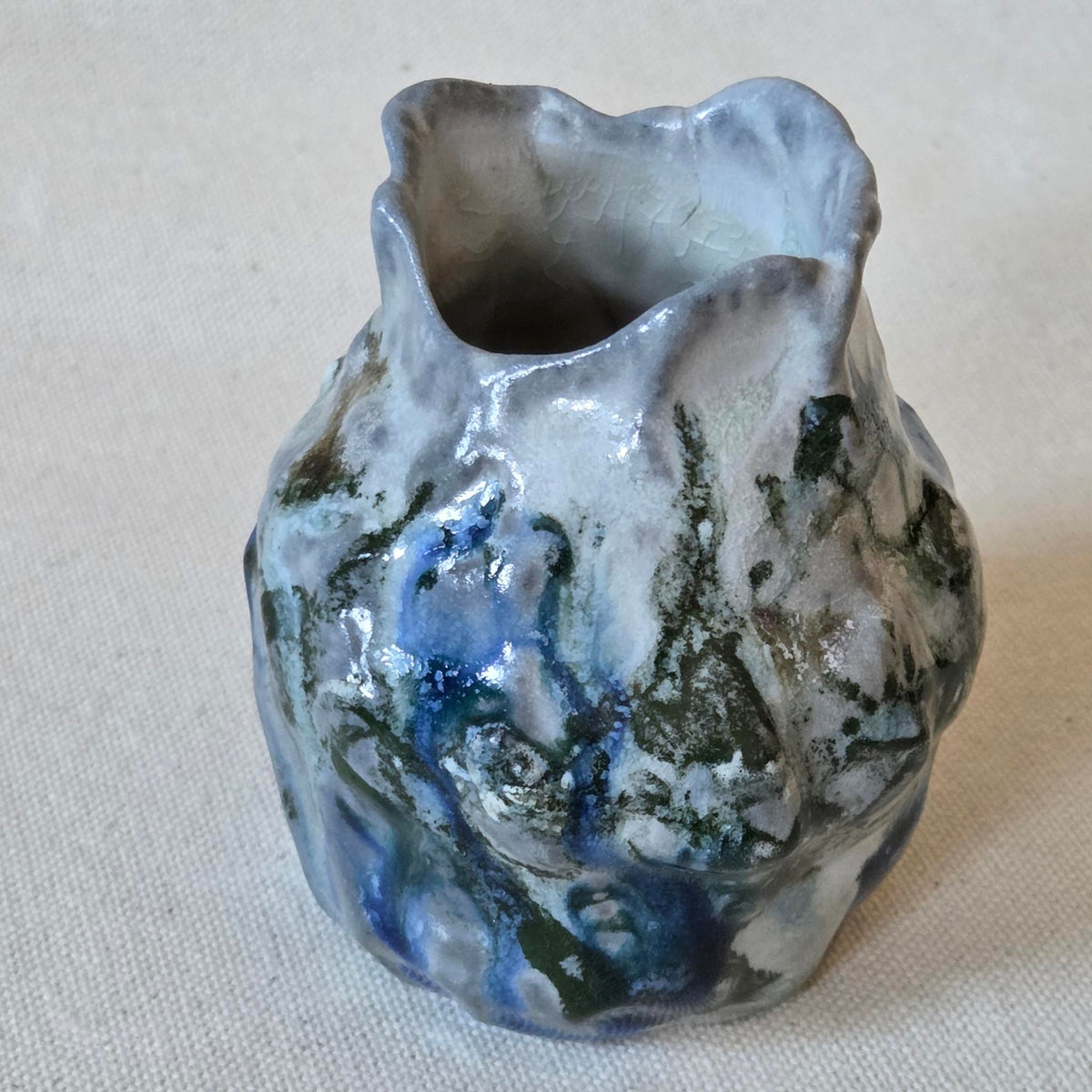 Coil-built Bud Vase - Woodfired / Soda - Blackberry Season i