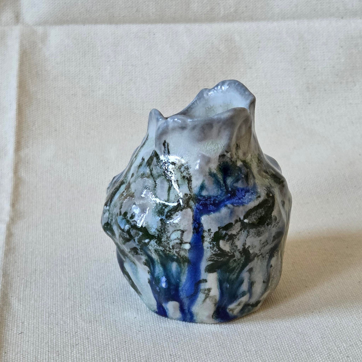 Coil-built Bud Vase - Woodfired / Soda - Blackberry Season i