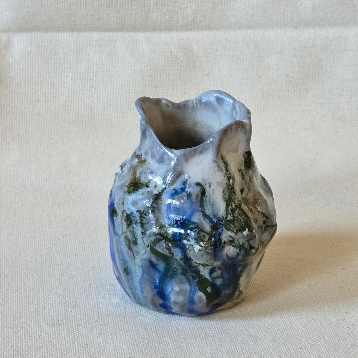 Coil-built Bud Vase - Woodfired / Soda - Blackberry Season i