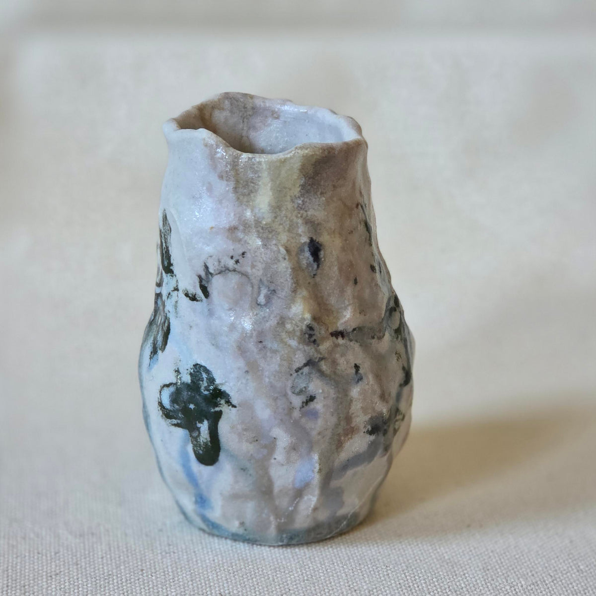 SECONDS - Coil-built Bud Vase - Woodfired / Soda - Strawberry Season