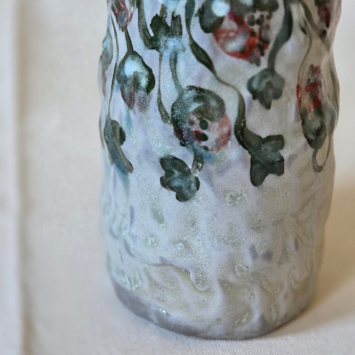 Coil-built Vase - Woodfired / Soda - Strawberry Season ii