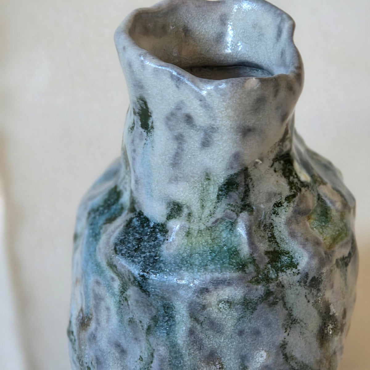 Coil-built Bud Vase - Woodfired / Soda - Cherry Season i
