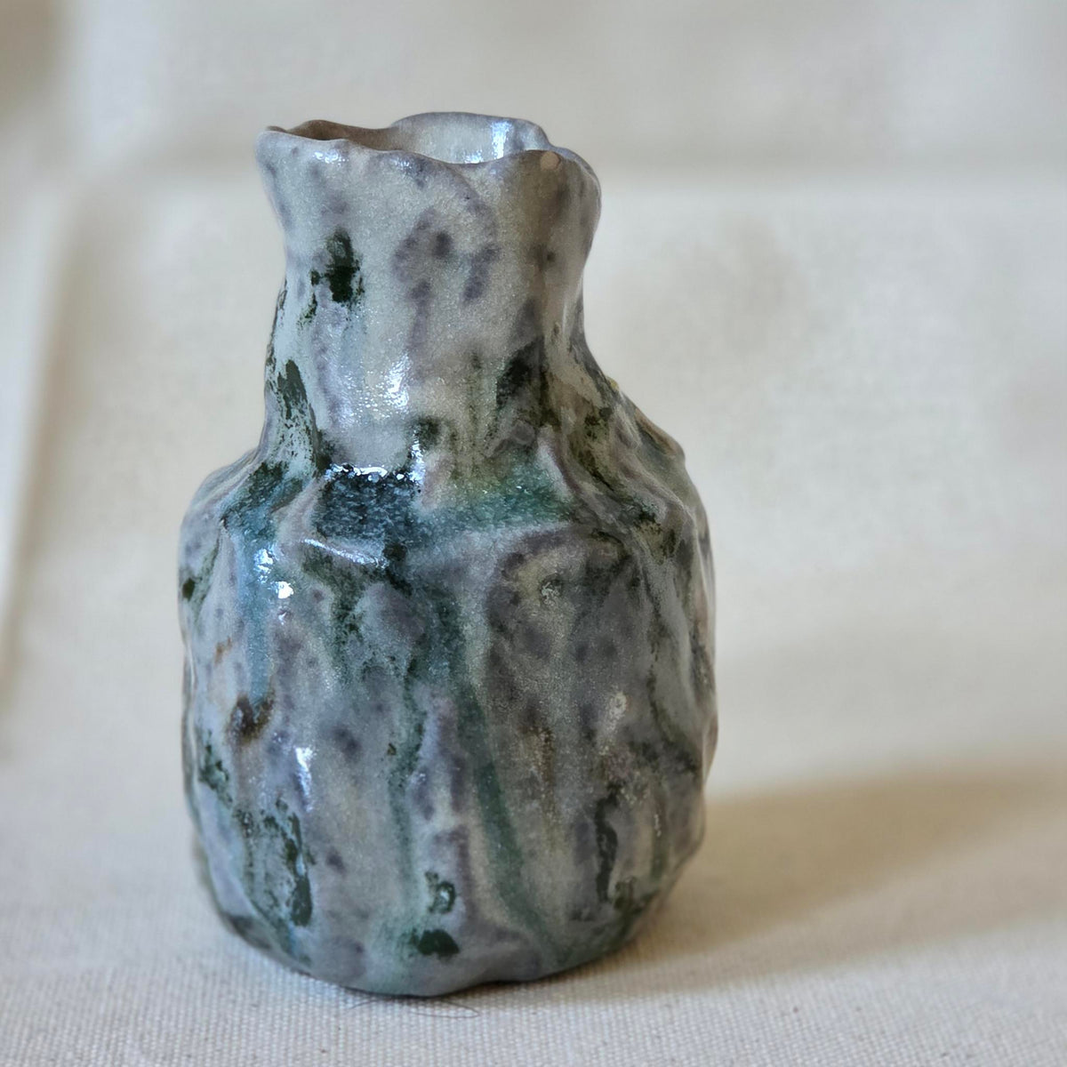 Coil-built Bud Vase - Woodfired / Soda - Cherry Season i