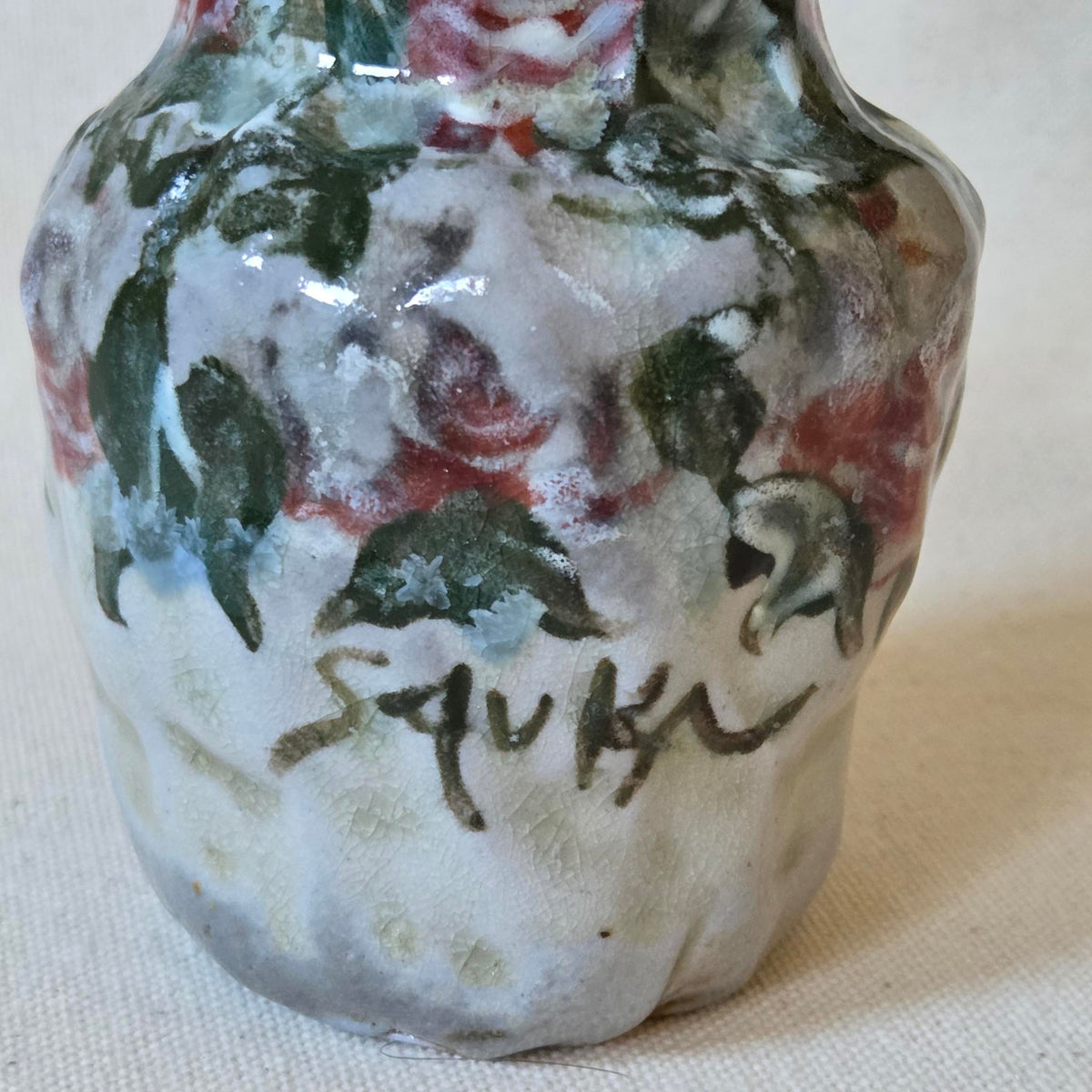 Coil-built Vase - Woodfired / Soda - Rose Season