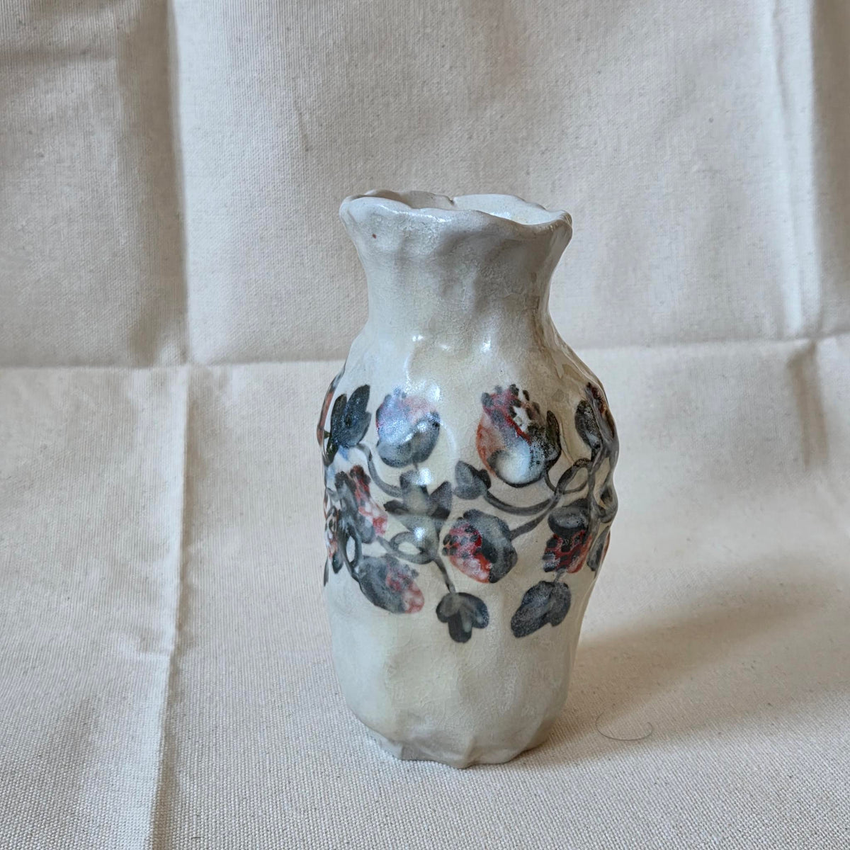 Coil-built Vase - Woodfired / Soda - Strawberry Season
