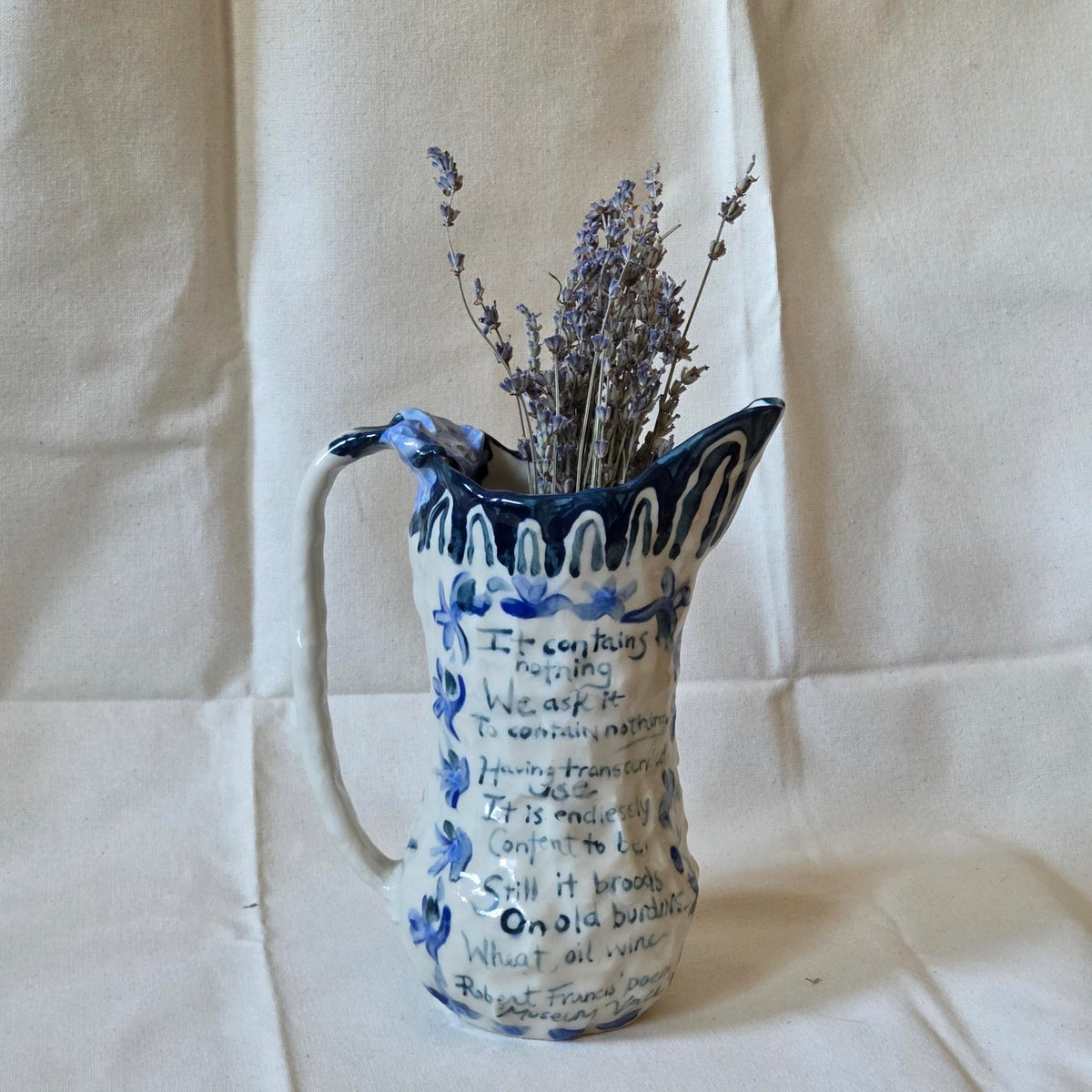 SECONDS - Coil-built Pitcher -  Blue Poem