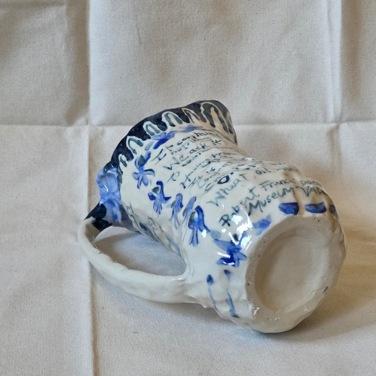 SECONDS - Coil-built Pitcher -  Blue Poem
