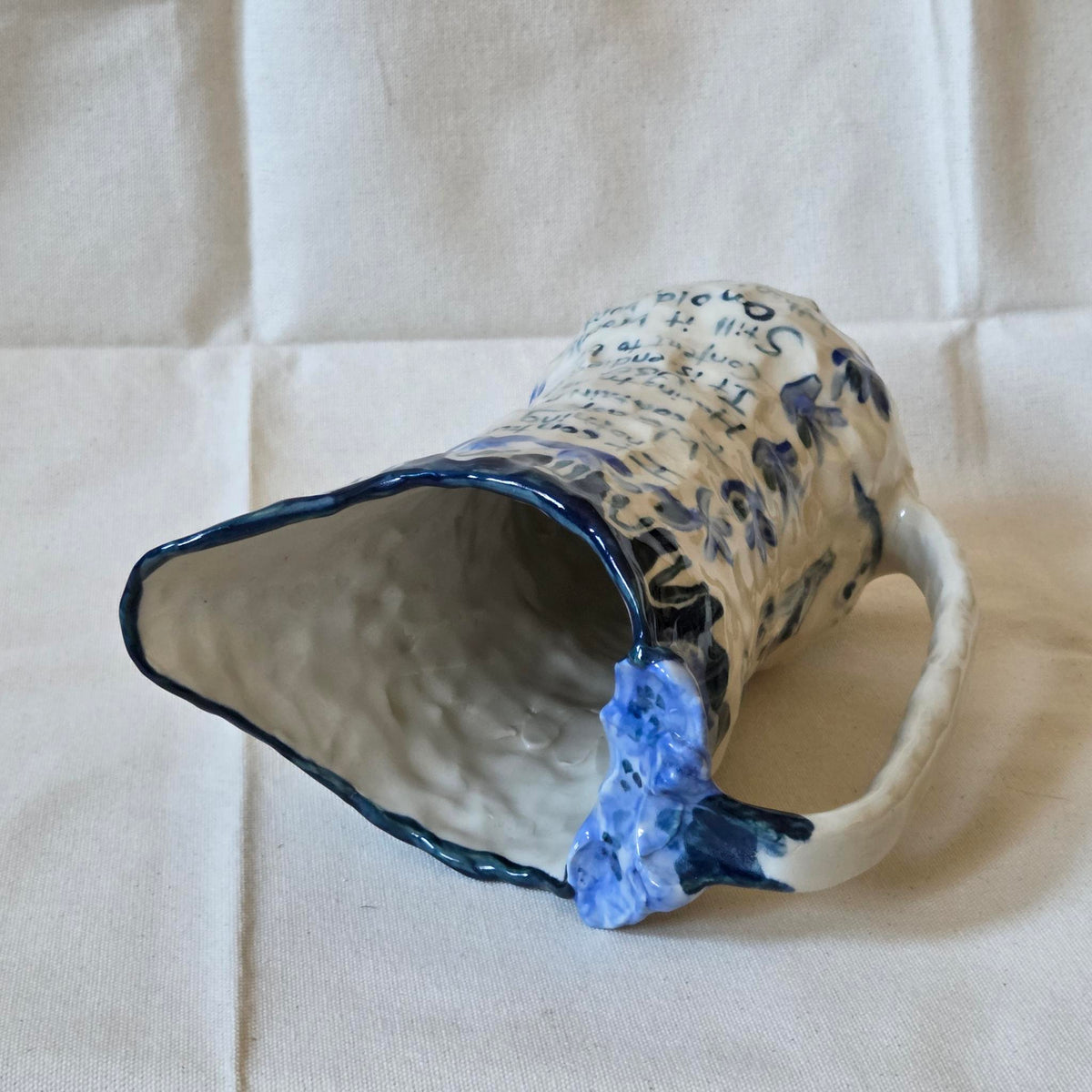 SECONDS - Coil-built Pitcher -  Blue Poem