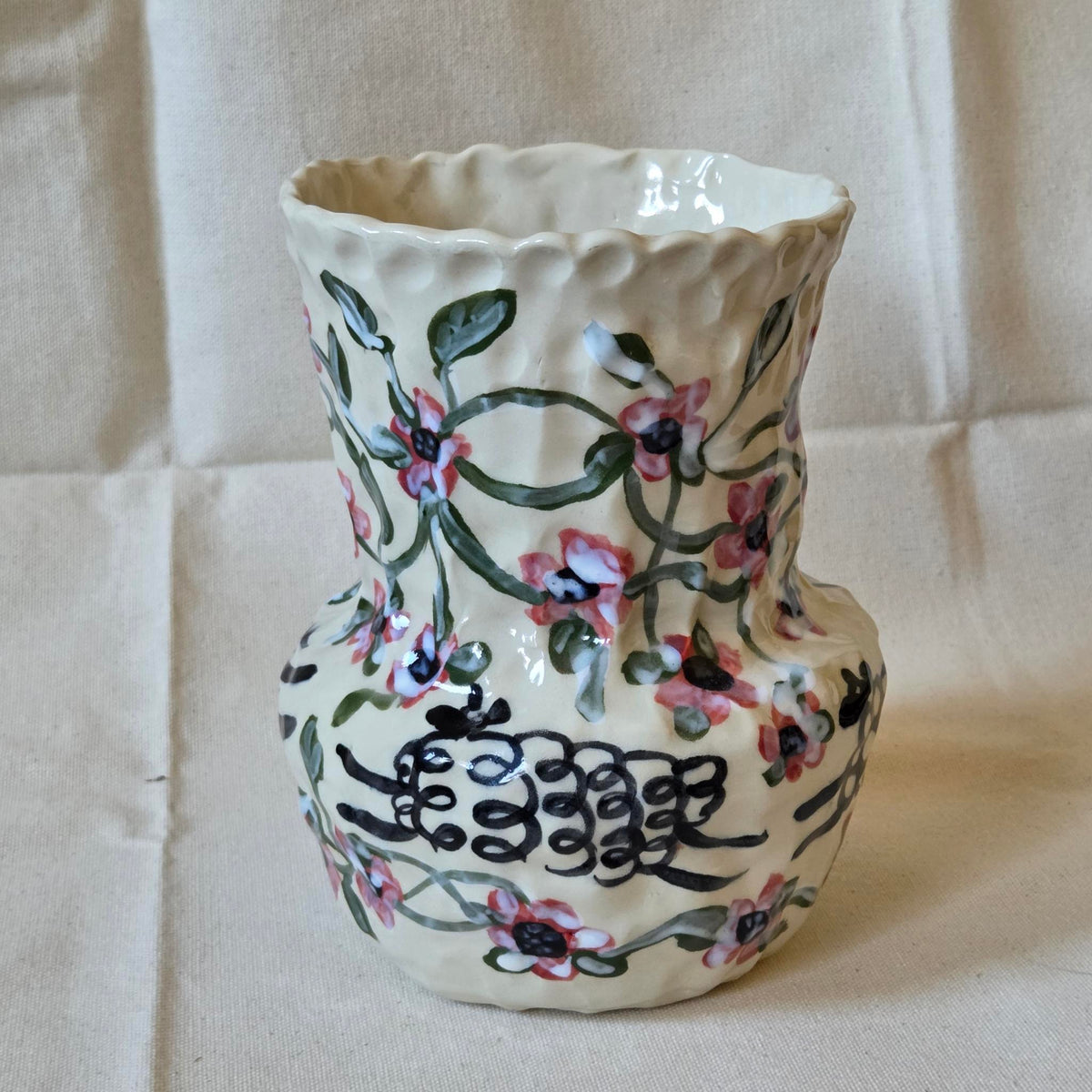 SECONDS - Coil-built Vase -  Prancing Sheep