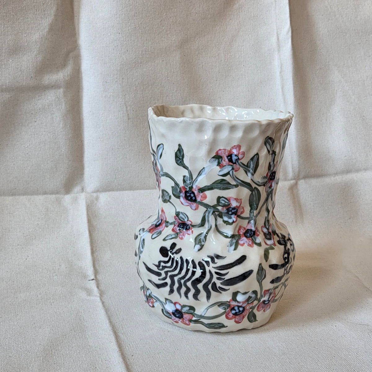 SECONDS - Coil-built Vase -  Prancing Sheep