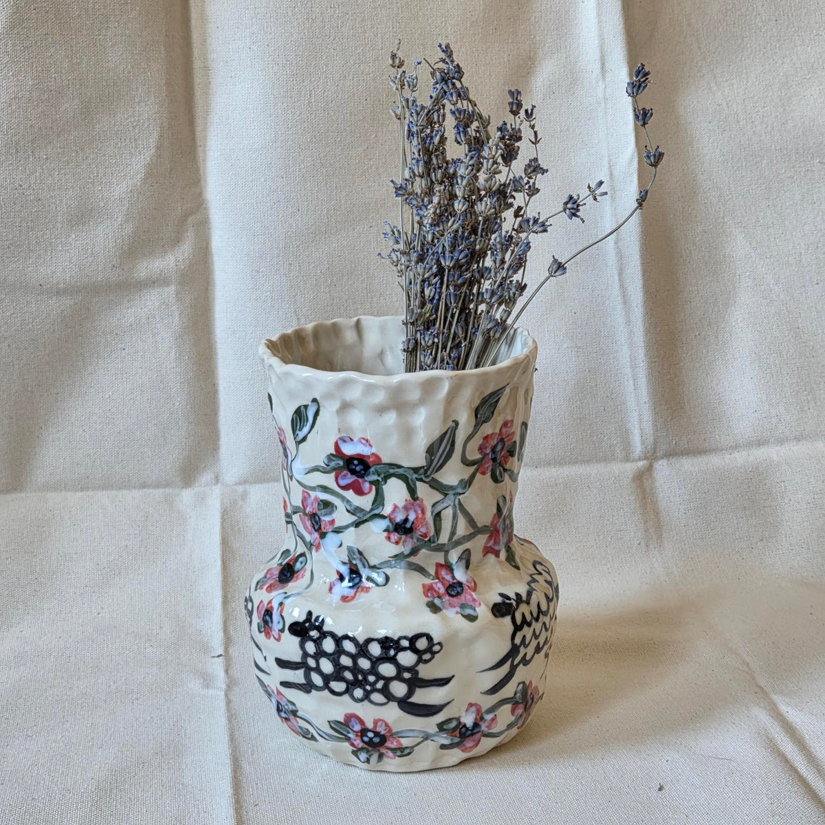 SECONDS - Coil-built Vase -  Prancing Sheep