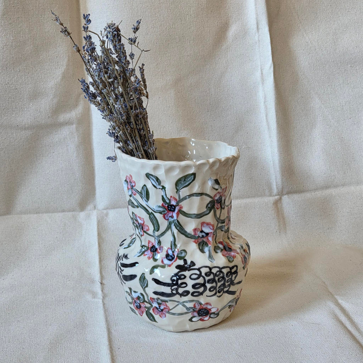 SECONDS - Coil-built Vase -  Prancing Sheep