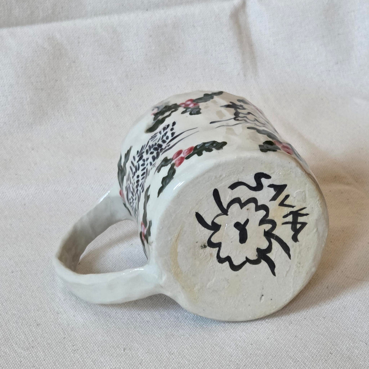 SECONDS - Sweet Size Mug - Sheep with Holly