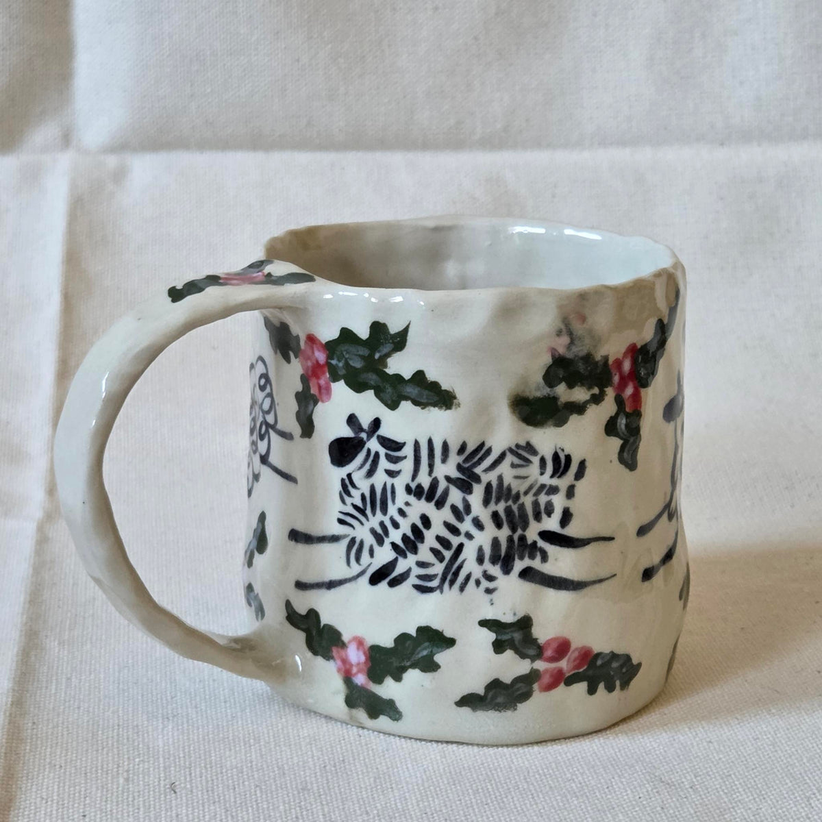 SECONDS - Sweet Size Mug - Sheep with Holly