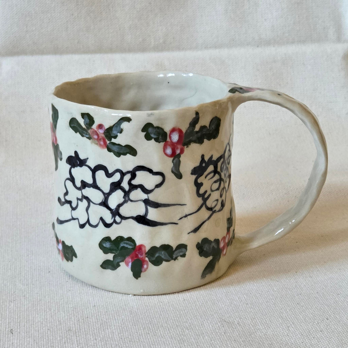 SECONDS - Sweet Size Mug - Sheep with Holly