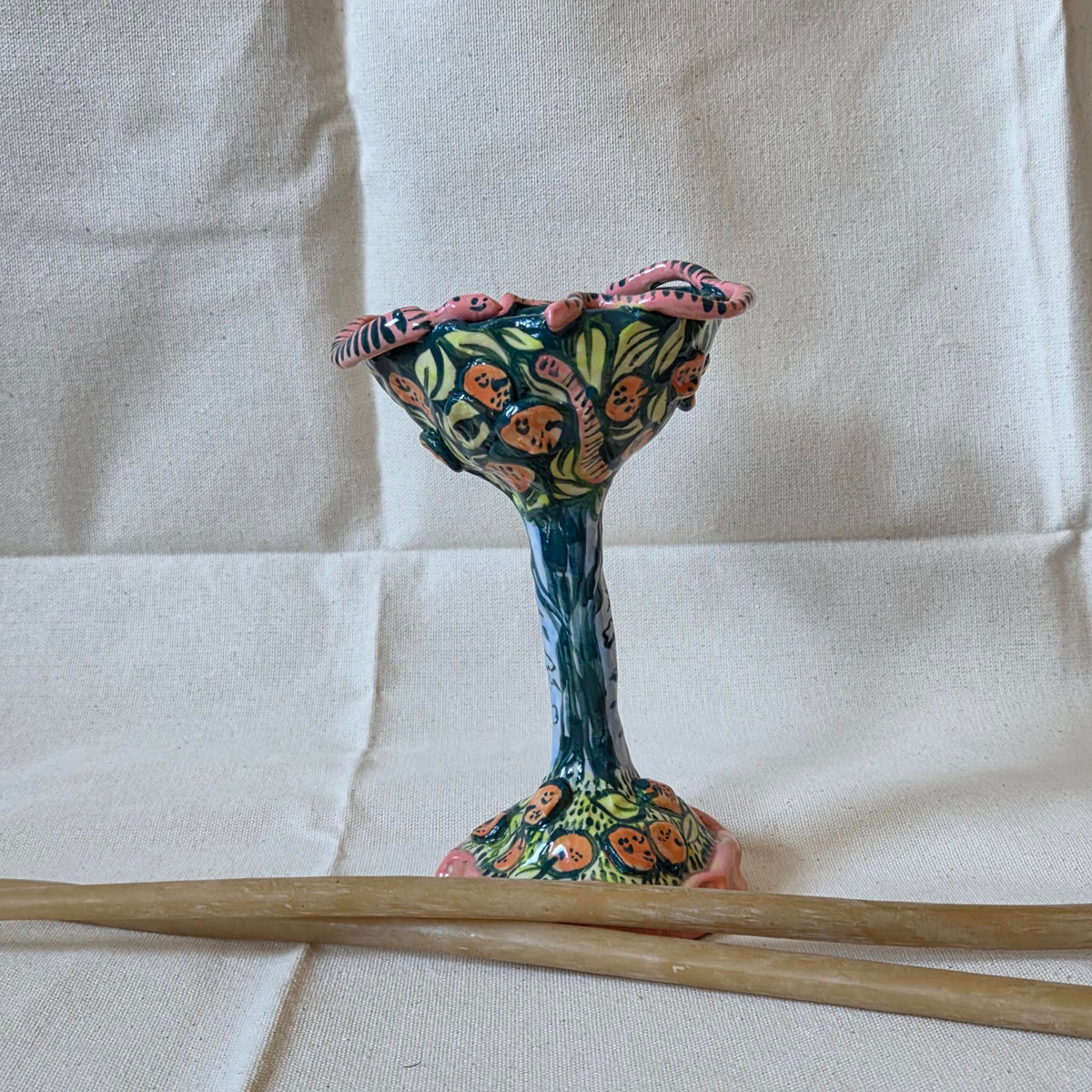 SECONDS - Candleholder - Worman Invasion of the Orange tree