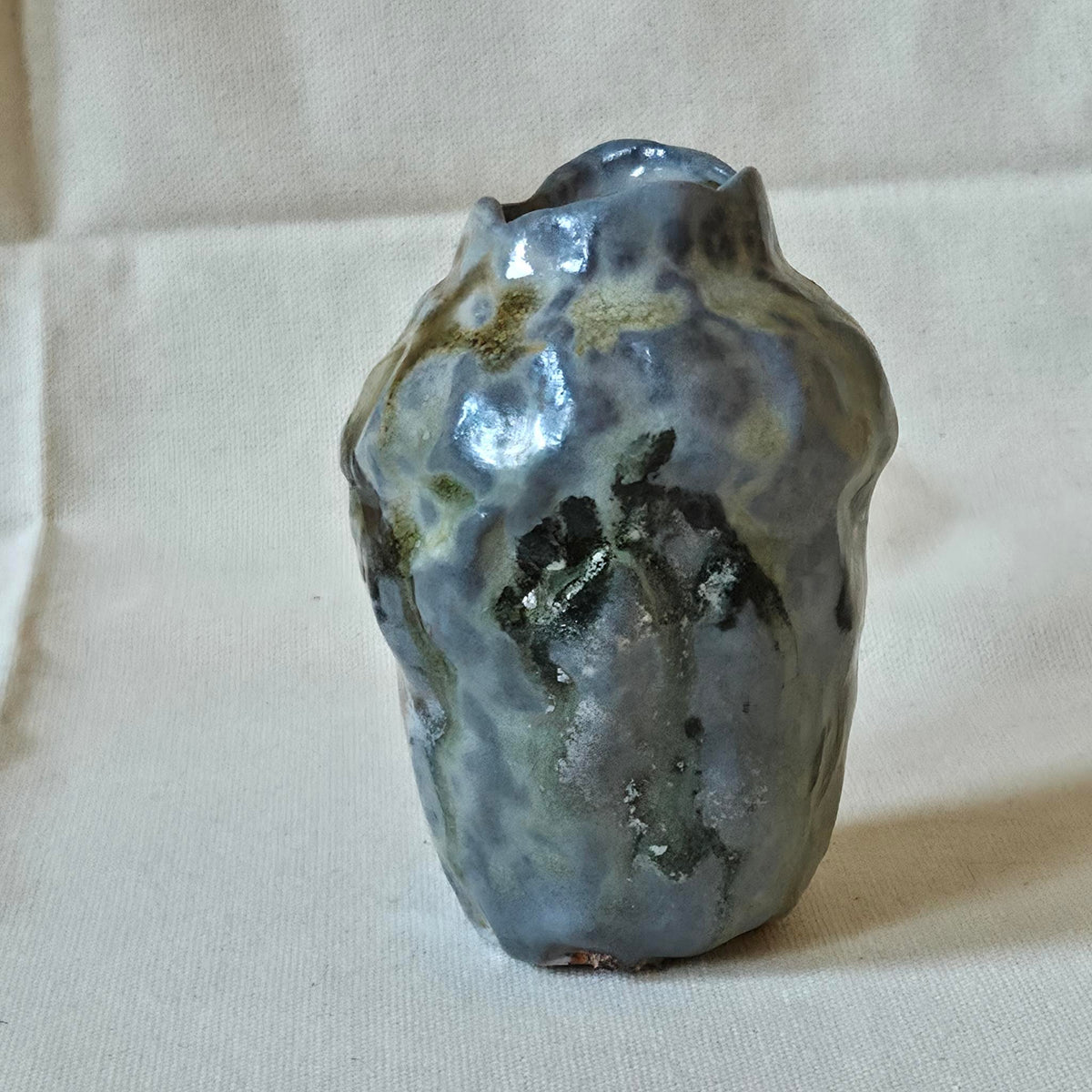 Coil-built Vase - Woodfired / Soda - Strawberry Portrait ii