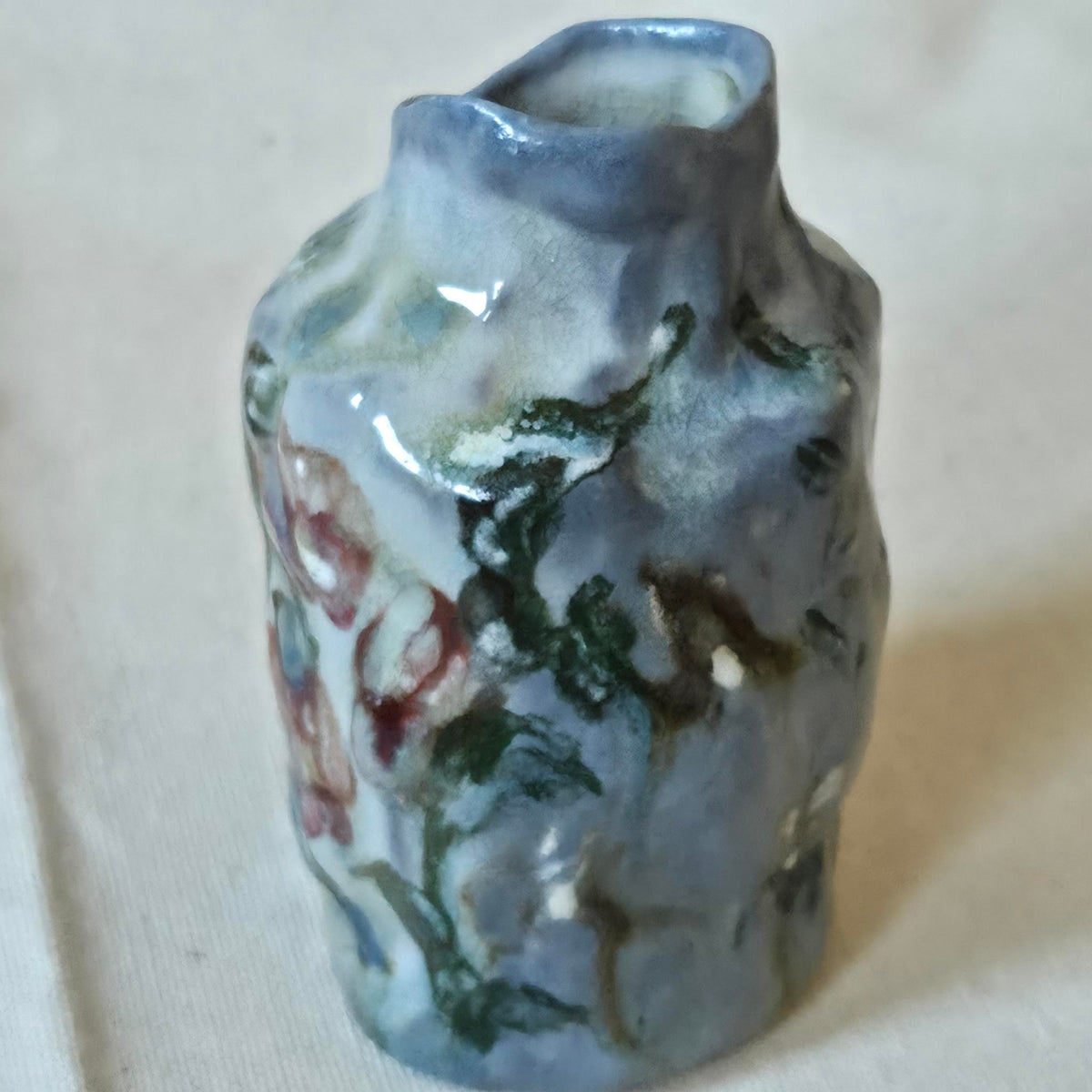 Coil-built Bud Vase - Woodfired / Soda - Pansy Season ii