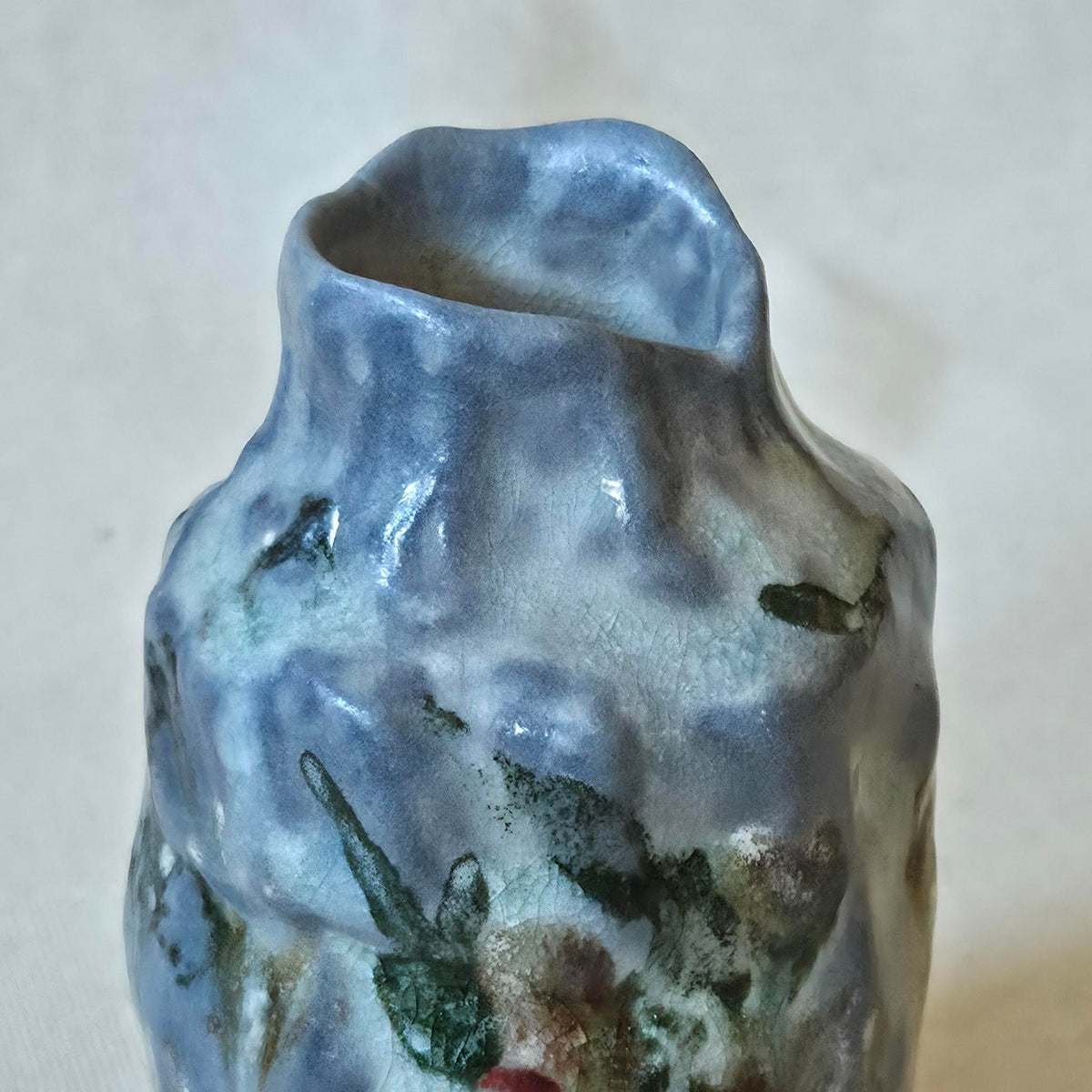 Coil-built Bud Vase - Woodfired / Soda - Pansy Season ii