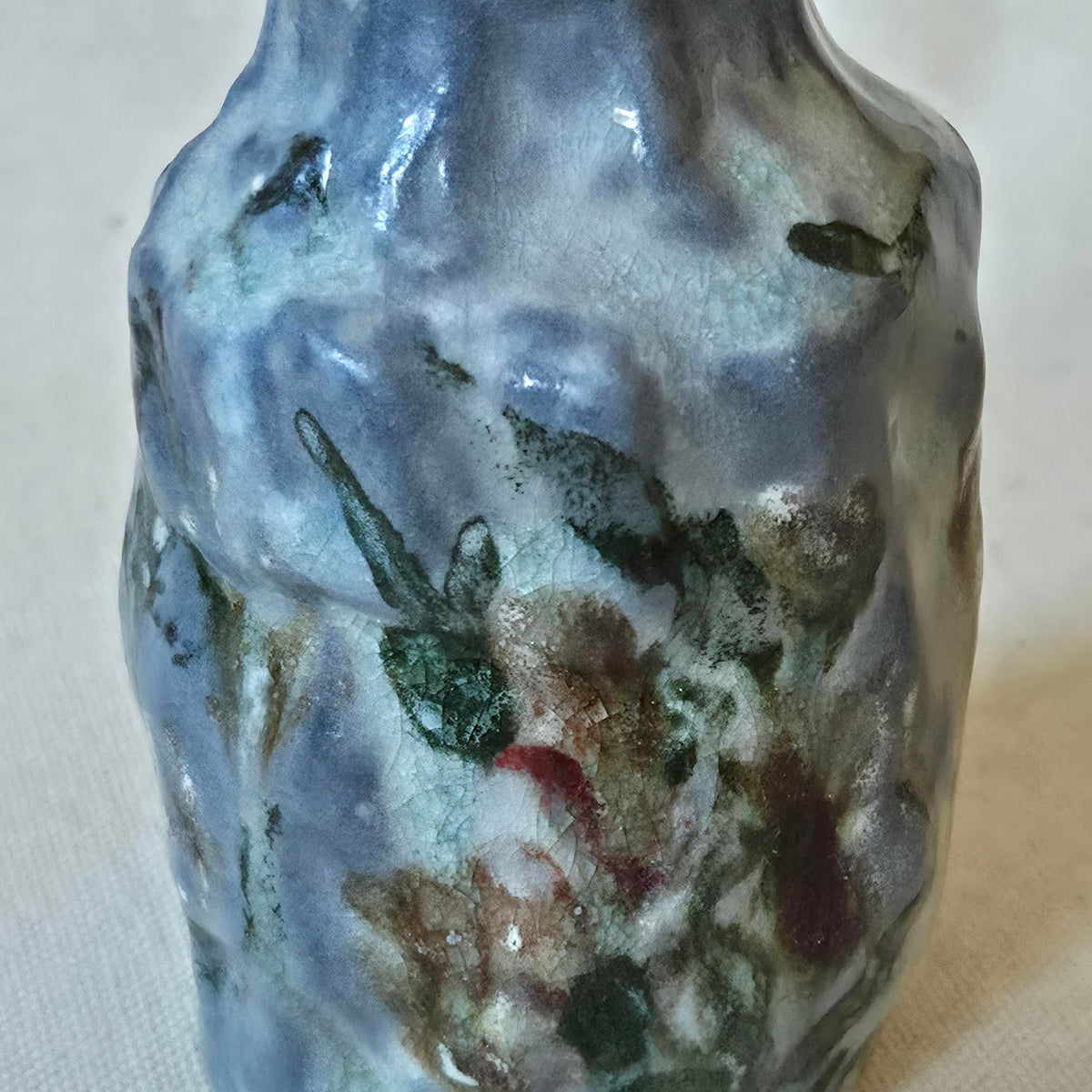 Coil-built Bud Vase - Woodfired / Soda - Pansy Season ii