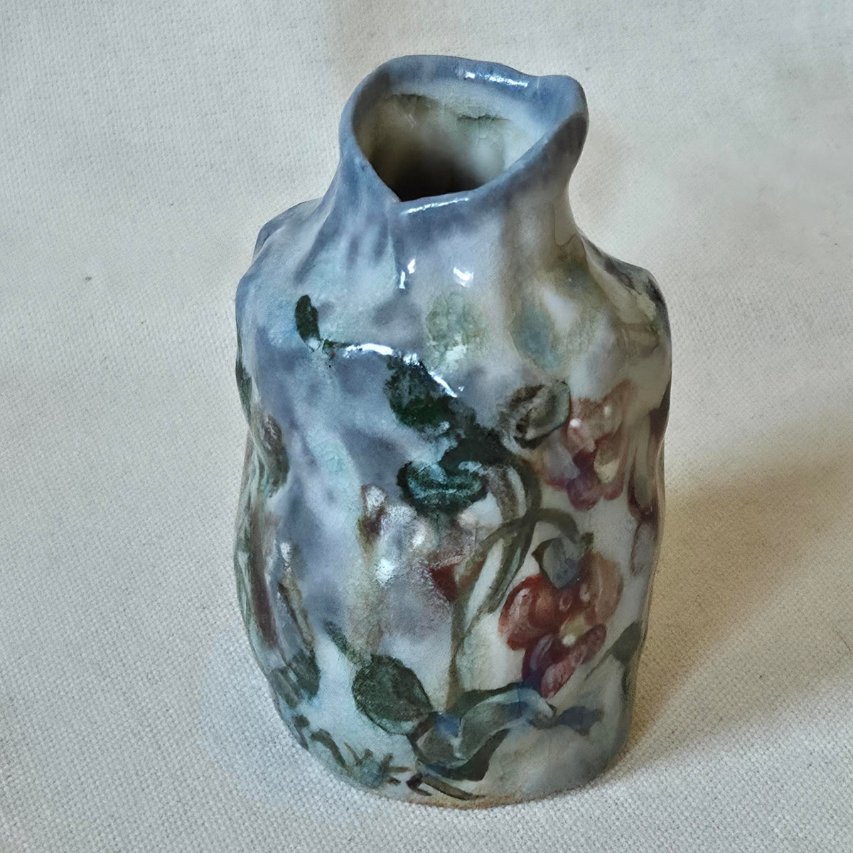 Coil-built Bud Vase - Woodfired / Soda - Pansy Season ii