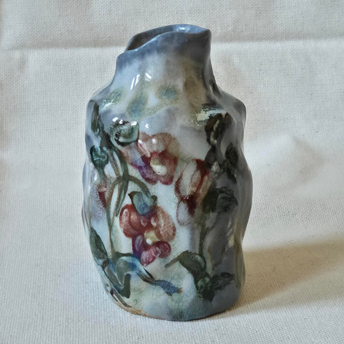 Coil-built Bud Vase - Woodfired / Soda - Pansy Season ii