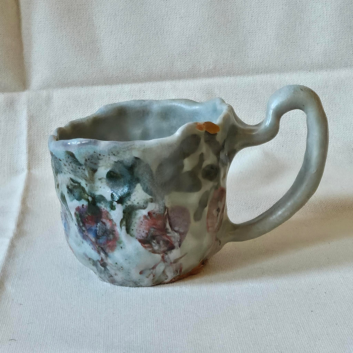 Coil-built Mug - Woodfired / Soda - Beet Parade