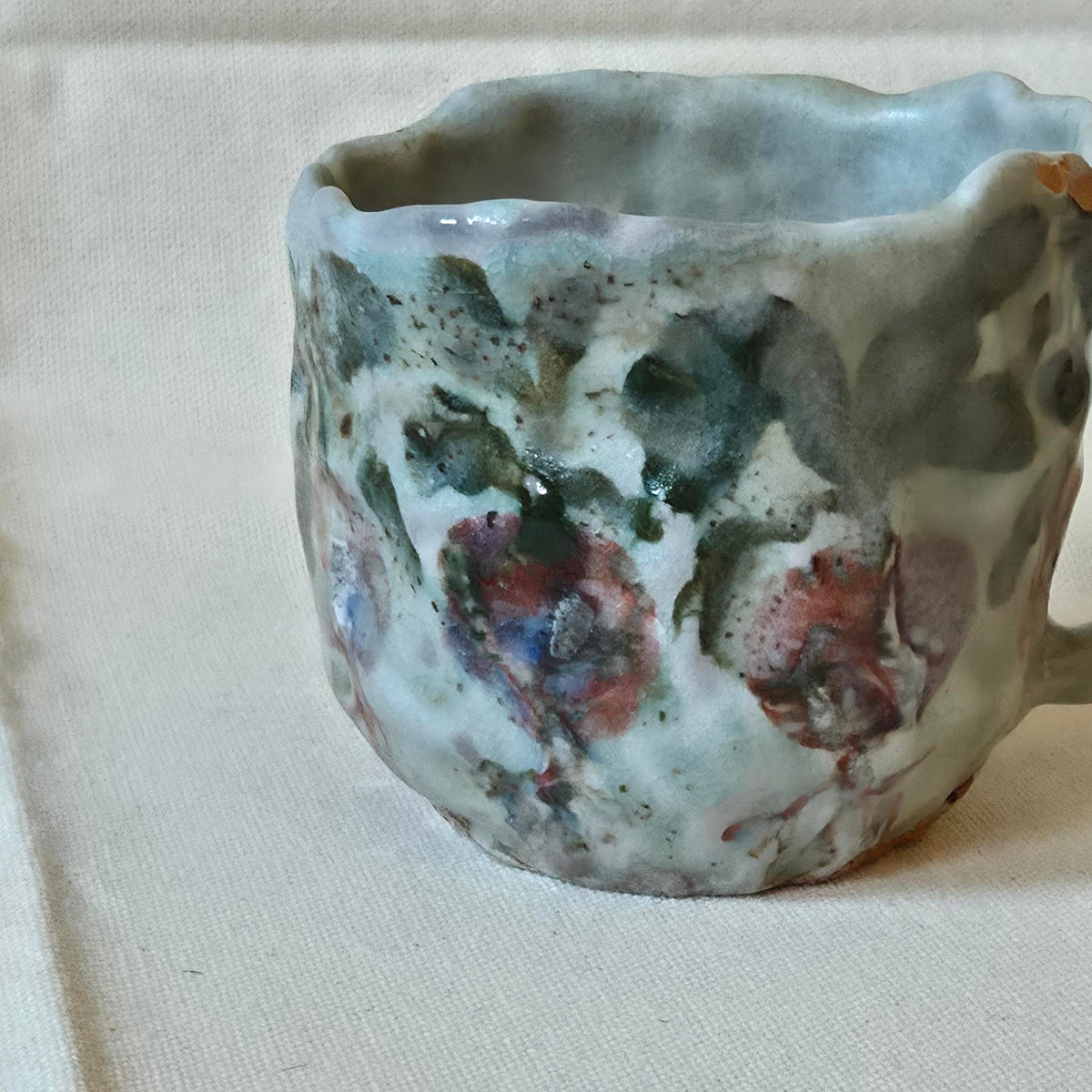 Coil-built Mug - Woodfired / Soda - Beet Parade