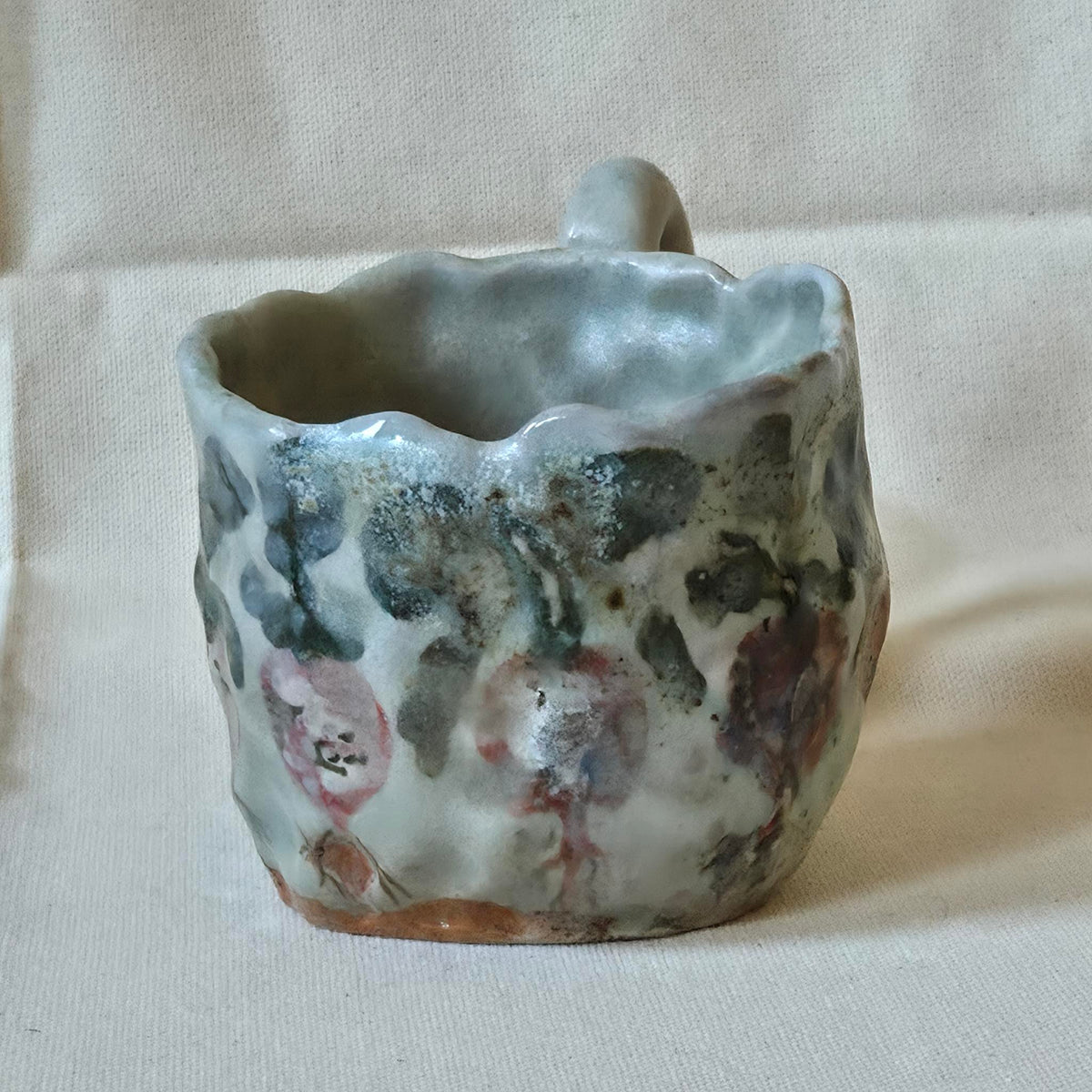 Coil-built Mug - Woodfired / Soda - Beet Parade
