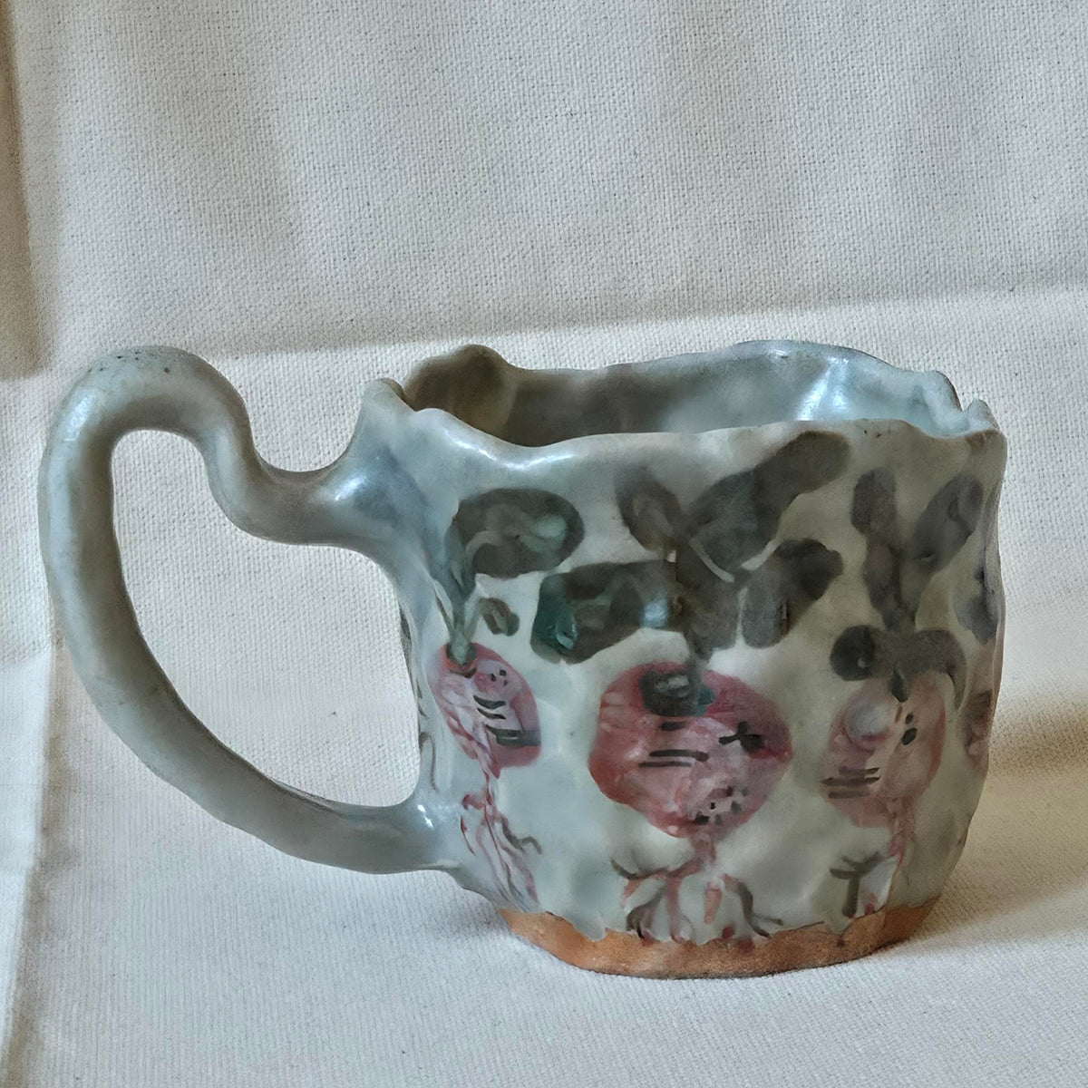 Coil-built Mug - Woodfired / Soda - Beet Parade