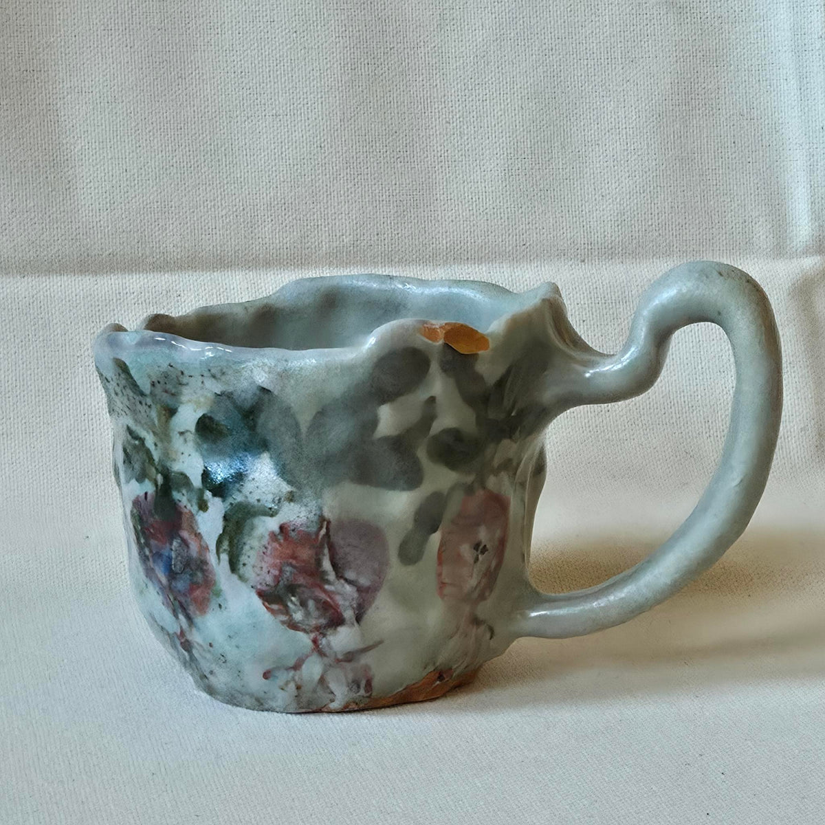 Coil-built Mug - Woodfired / Soda - Beet Parade