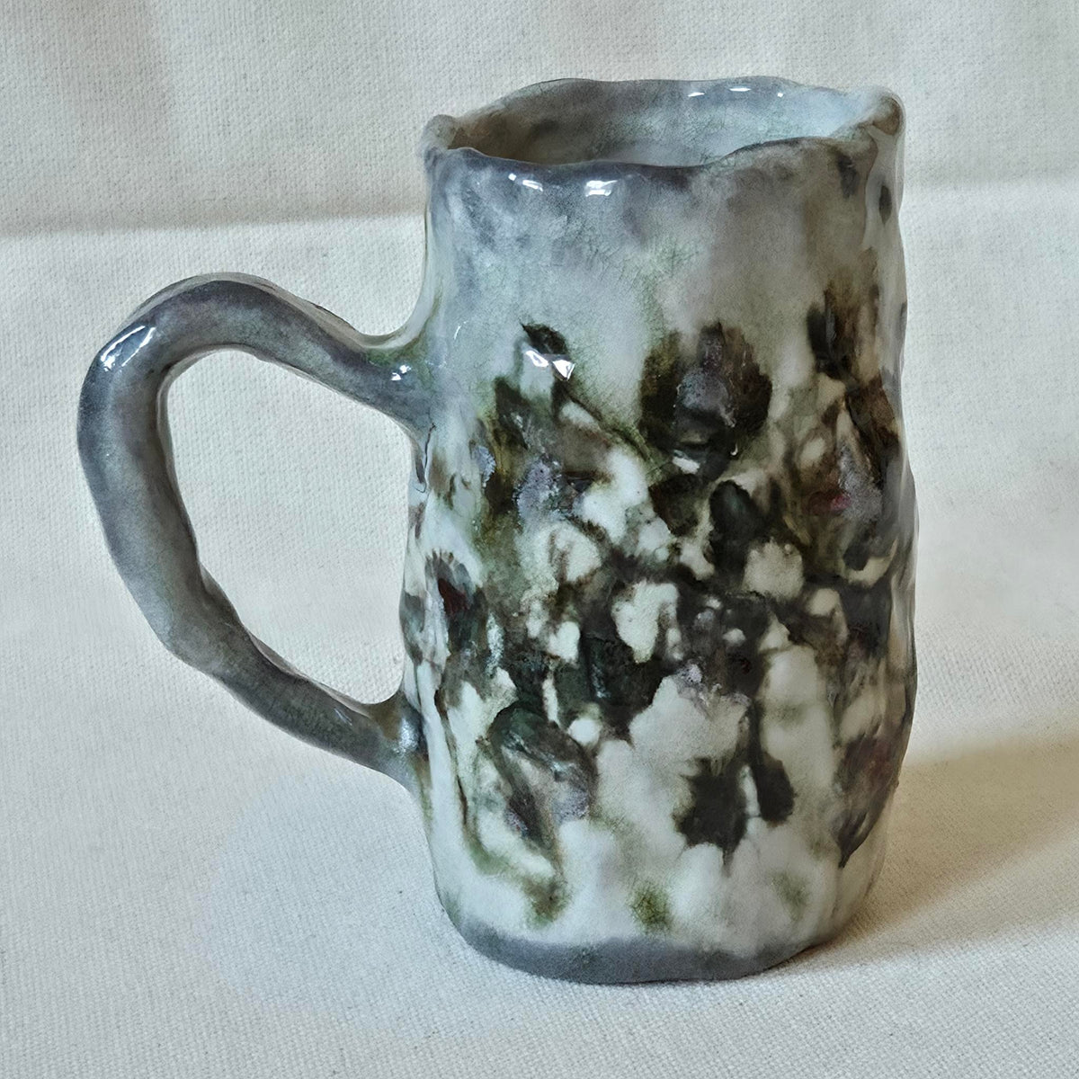 SECONDS - Coil-built Mug - Woodfired / Soda - Strawberry Season iii