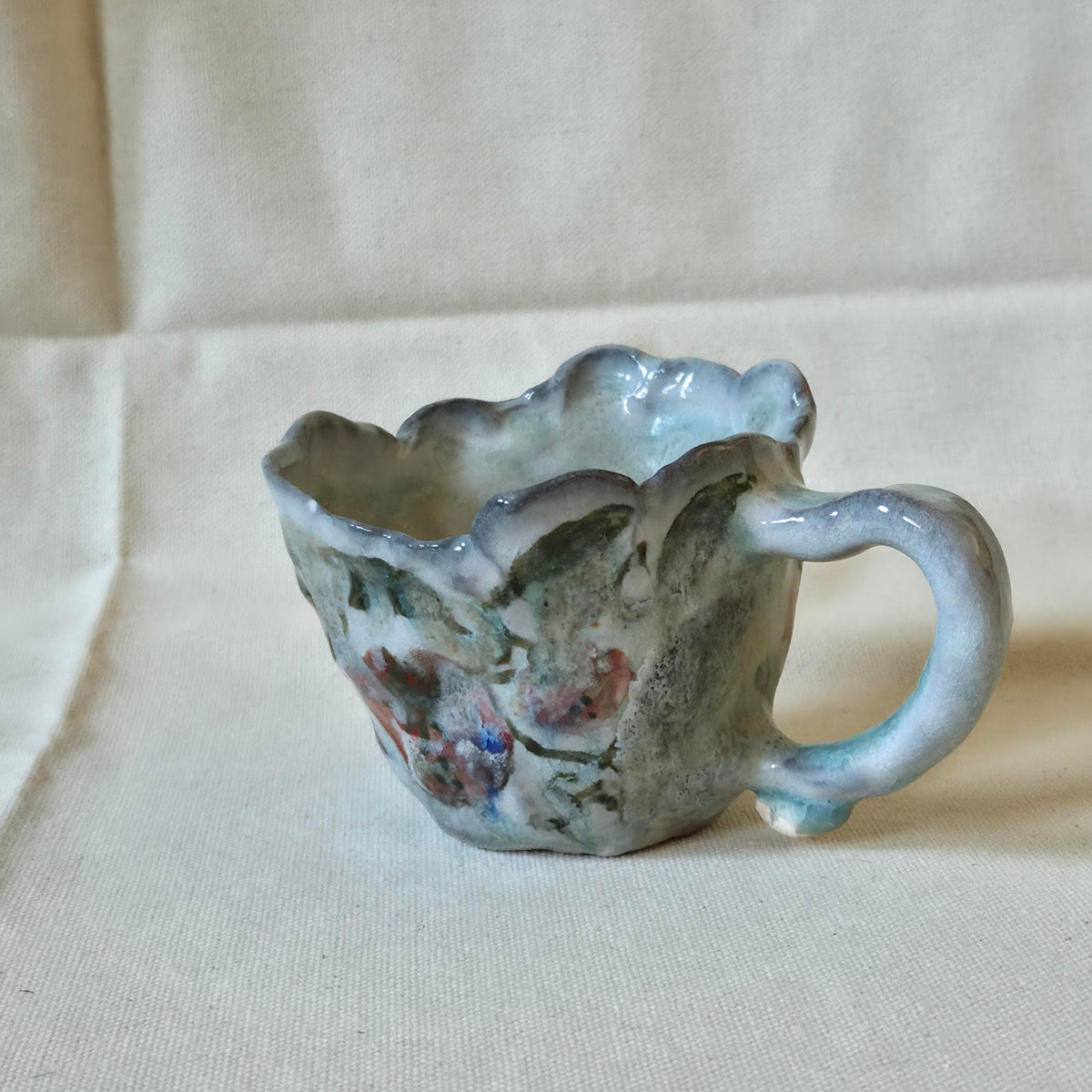 Coil-built Mug -  Woodfired / Soda - Tomato Season