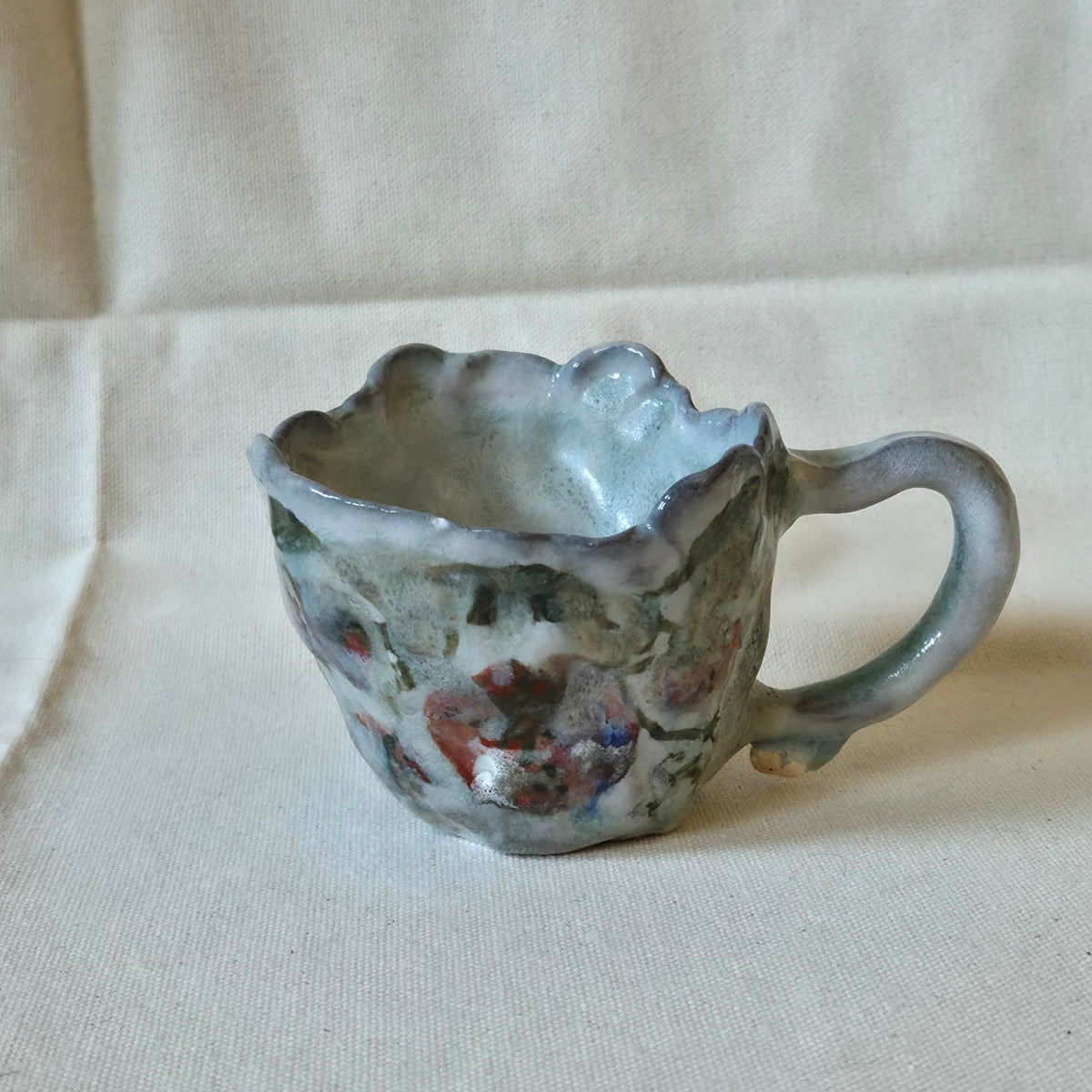 Coil-built Mug -  Woodfired / Soda - Tomato Season