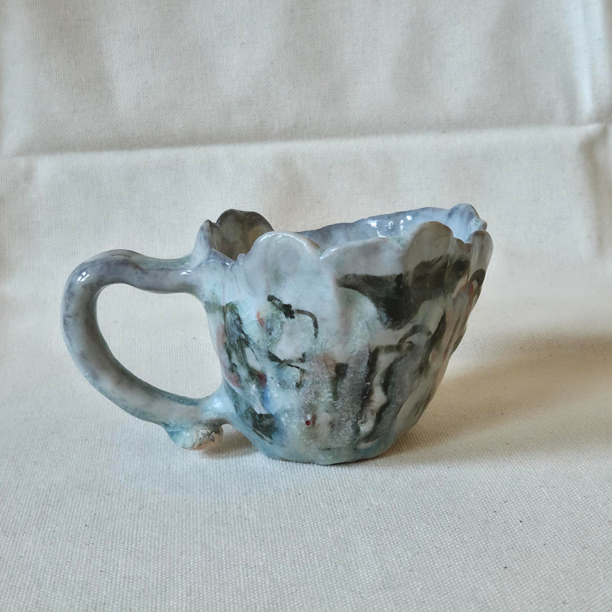 Coil-built Mug -  Woodfired / Soda - Tomato Season