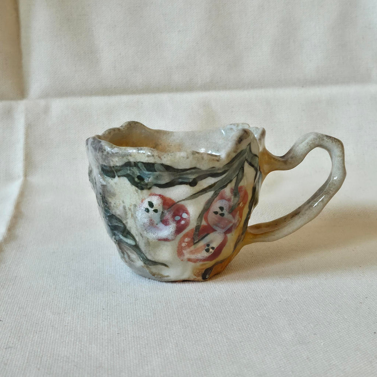Coil-built Mug - Woodfired / Soda - Cherry Season