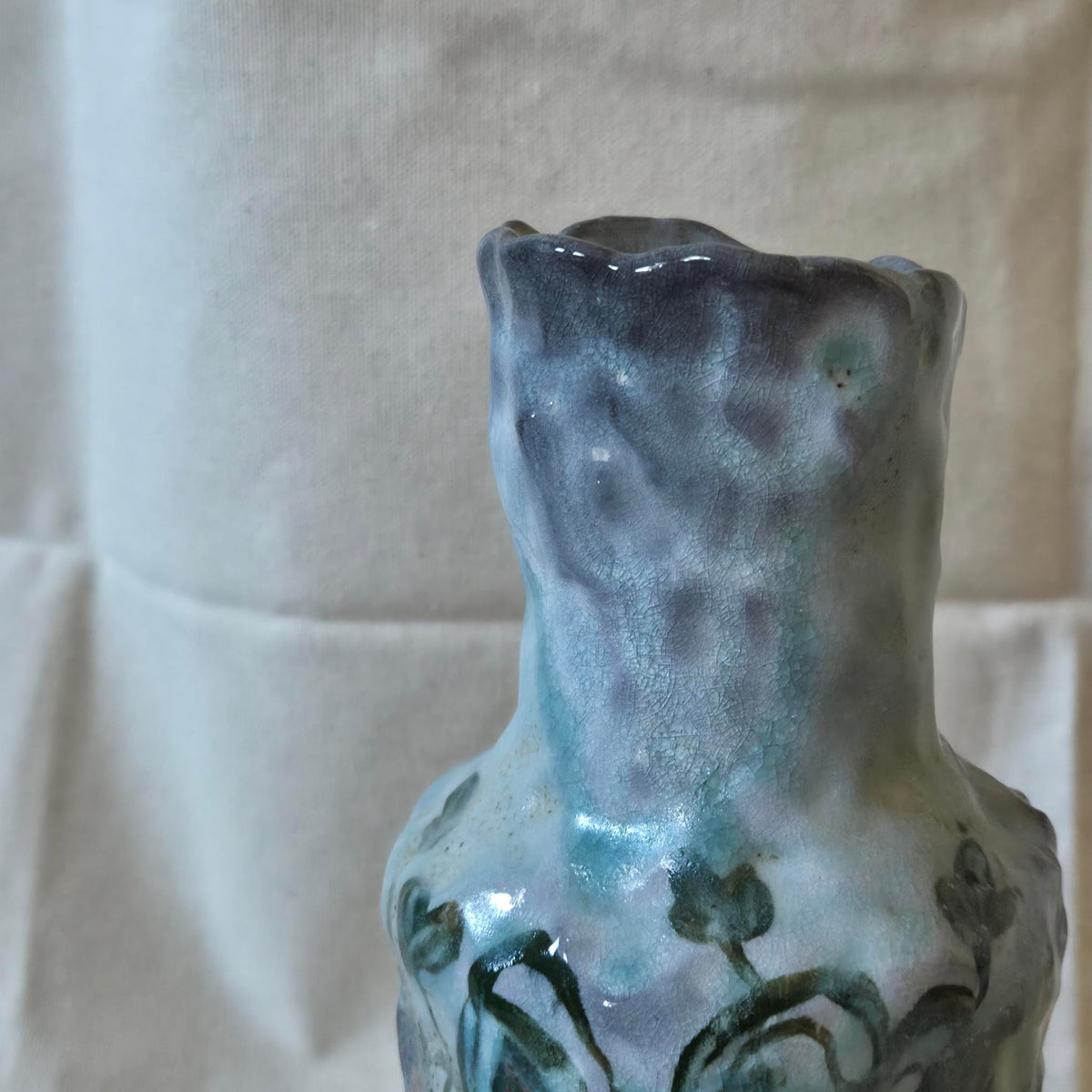 Coil-built Vase - Woodfired / Soda - Strawberry Season i