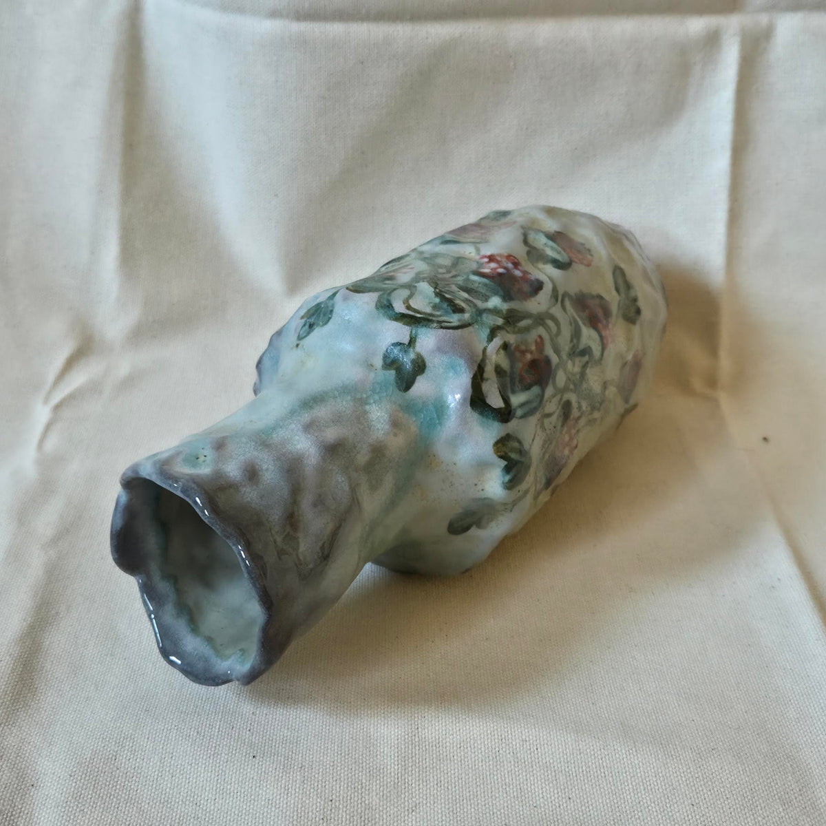 Coil-built Vase - Woodfired / Soda - Strawberry Season i