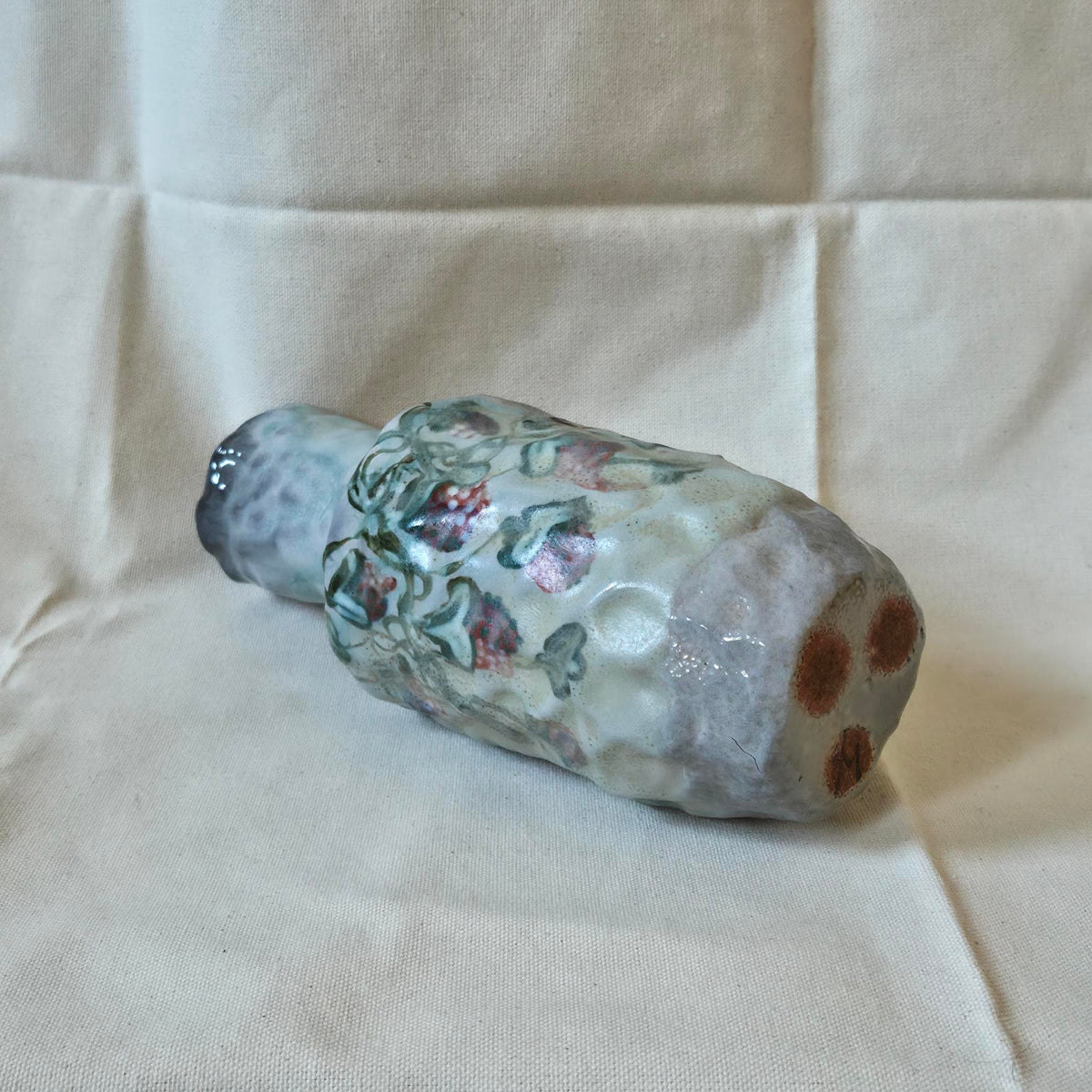 Coil-built Vase - Woodfired / Soda - Strawberry Season i